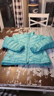 The North Face Women's Aconcagua 550 Down Puffer Jacket Teal Blue Size Small